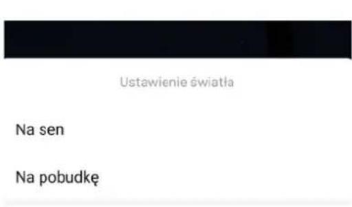 Ustawienie światła Na sen Na pobudkę