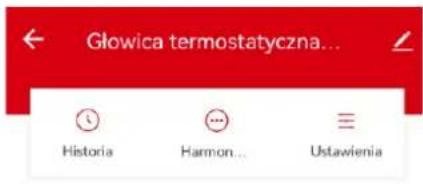 Głowica termostatyczna... Historia Harmon ... Ustawienia