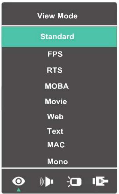 View Mode Standard FPS RTS MOBA Movie Web Text MAC Mono