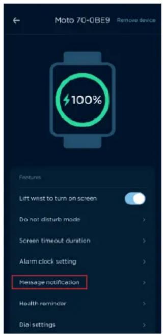 MOTOROLA Moto Watch 70 - Konfigurowanie powiadomień - 1