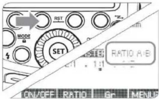MODE RST SET RATIO A/B ON/OFF RATIO B/ MENU