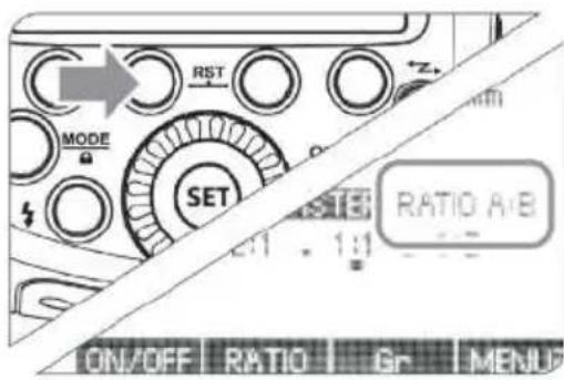 MODE RST SET RATIO A/B ON/OFF RATIO Gr MENU