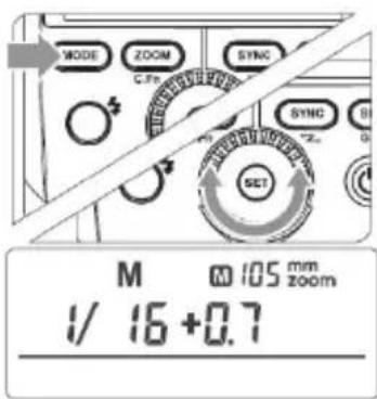 MODE ZOOM SYNC C.Fm SYNC SET M 105 mm zoom 1/ 16 +0.7