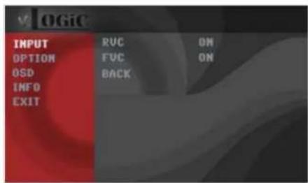v OGIC INPUT RUC ON OPTION FUC ON OSD BACK INFO EXIT