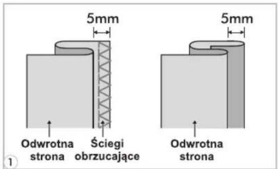 5mm Odwrotna strona Ściegi obrzucające 1 5mm Odwrotna strona
