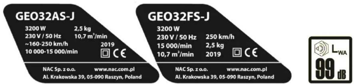 NAC GEO32FS-J - DANE TECHNICZNE - 2