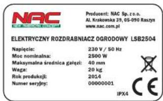NAC LSB2504 - Elektryczny rozdrabniacz do gałęzi - 6