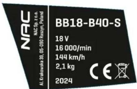 NAC BB18-B40-S - Inne oznaczenia na maszynie - 1