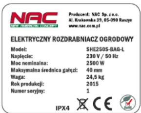 NAC SHE250S-BAG-L - Instrukcja Obsługi - 5