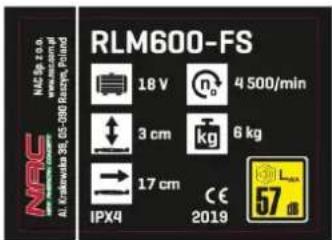 NAC RLM600-FS - Inne piktogramy - 1