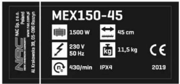NAC MEX150-45 - DANE TECHNICZNE - 6