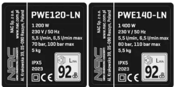 NAC PWE120-LN - Inne oznaczenia na maszynie - 1