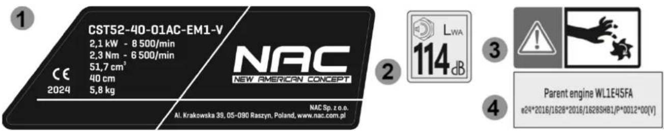 NAC CST45-40-01AC-EM1-V - Inne oznaczenia na maszynie - 1