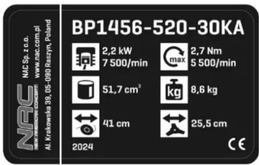 NAC BP1456-520-30KA - Inne oznaczenia na maszynie - 1