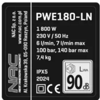 NAC PWE180-LN - Inne oznaczenia na maszynie - 1