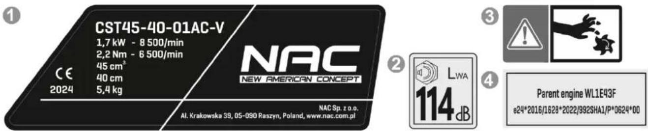 NAC CST45-40-01AC-V - Inne oznaczenia na maszynie - 1