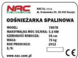 NAC JZ7807B - ⚠ Bezpieczeństwo użytkowania odśnieżarki - 5