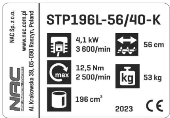 NAC STP196L-56/40-K - Inne oznaczenia na maszynie - 1