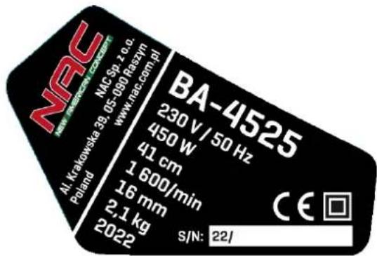 NAC BA-4525 - DANE TECHNICZNE - 2