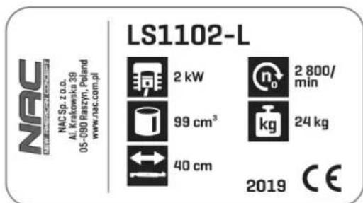 NAC LS1102-L - Inne oznaczenia na maszynie - 1