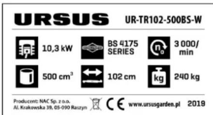 NAC UR-TR102-500BS-W - Inne oznaczenia na maszynie: - 1