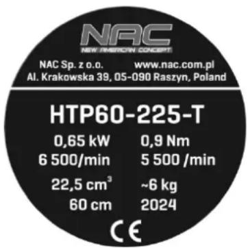 NAC HTP60-225-T - Inne oznaczenia na maszynie - 1