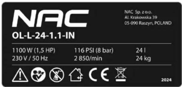 NAC OL-L-24-1.1-IN - DANE TECHNICZNE - 2