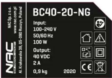 NAC BC40-20-NG - OPIS STRON GRAFICZNYCH I PIKTOGRAMÓW - 2