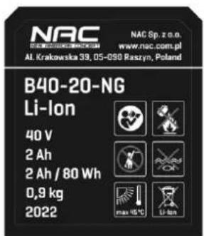 NAC B40-20-NG - OPIS STRON GRAFICZNYCH I PIKTOGRAMÓW - 2