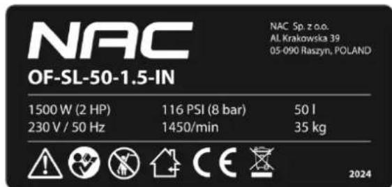 NAC OF-SL-24-0.75-IN - Inne oznaczenia na urządzeniu - 2