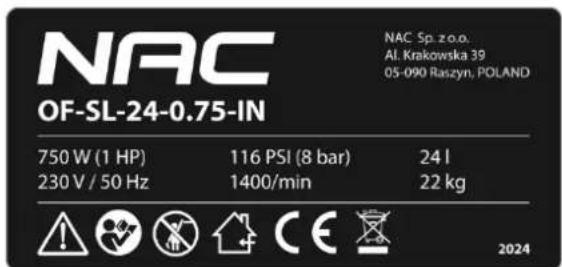 NAC OF-SL-24-0.75-IN - Inne oznaczenia na urządzeniu - 1