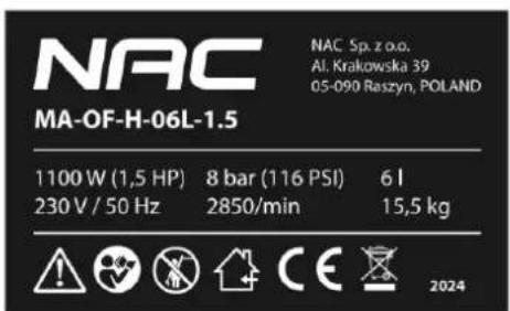 NAC MA-OF-H-06L-1.5 - DANE TECHNICZNE - 2