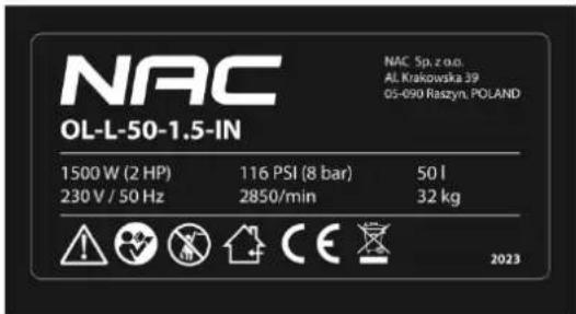 NAC OL-L-50-1.5-IN - DANE TECHNICZNE - 2