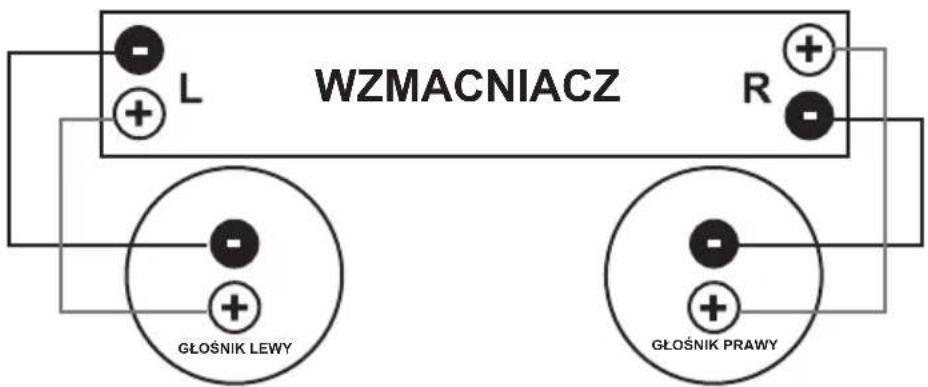 WZMACNIACZ L R GŁOŚNIK LEWY GŁOŚNIK PRAWY