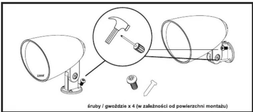 śruby / gwoździe x 4 (w zależności od powierzchni montażu)
