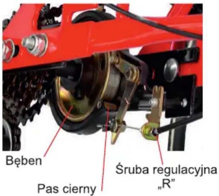 Bęben Pas cierny Śruba regulacyjna „R"