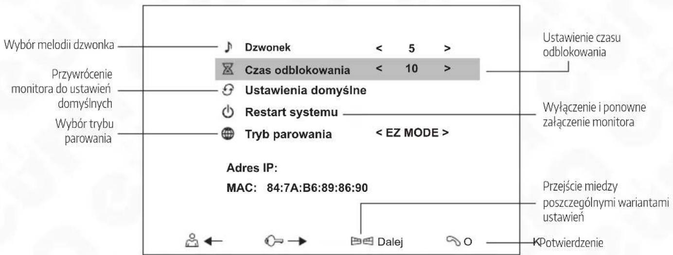 Eura VDP-90A3 - USTAWIENIA MONITORA - 1