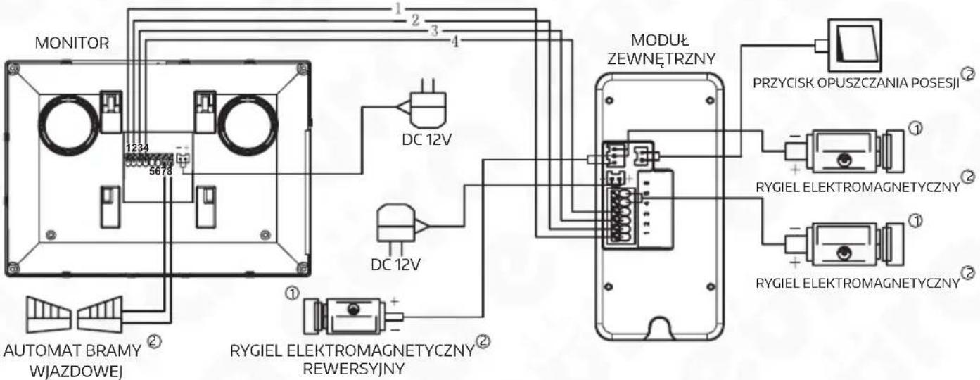 Eura VDP-33A3 - SCHEMAT POŁĄCZEŃ MODUŁU ZEWNĘTRZNEGO (KASETY ZEWNĘTRZNEJ) Z INNYMI KOMPONENTAMI - 1