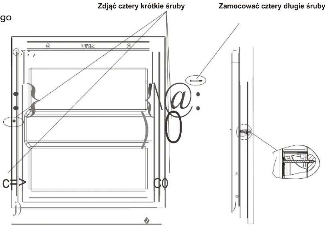 Zdjać cztery krótkie śruby Zamocować cztery dlągie śruby go C r a C0 j) s s