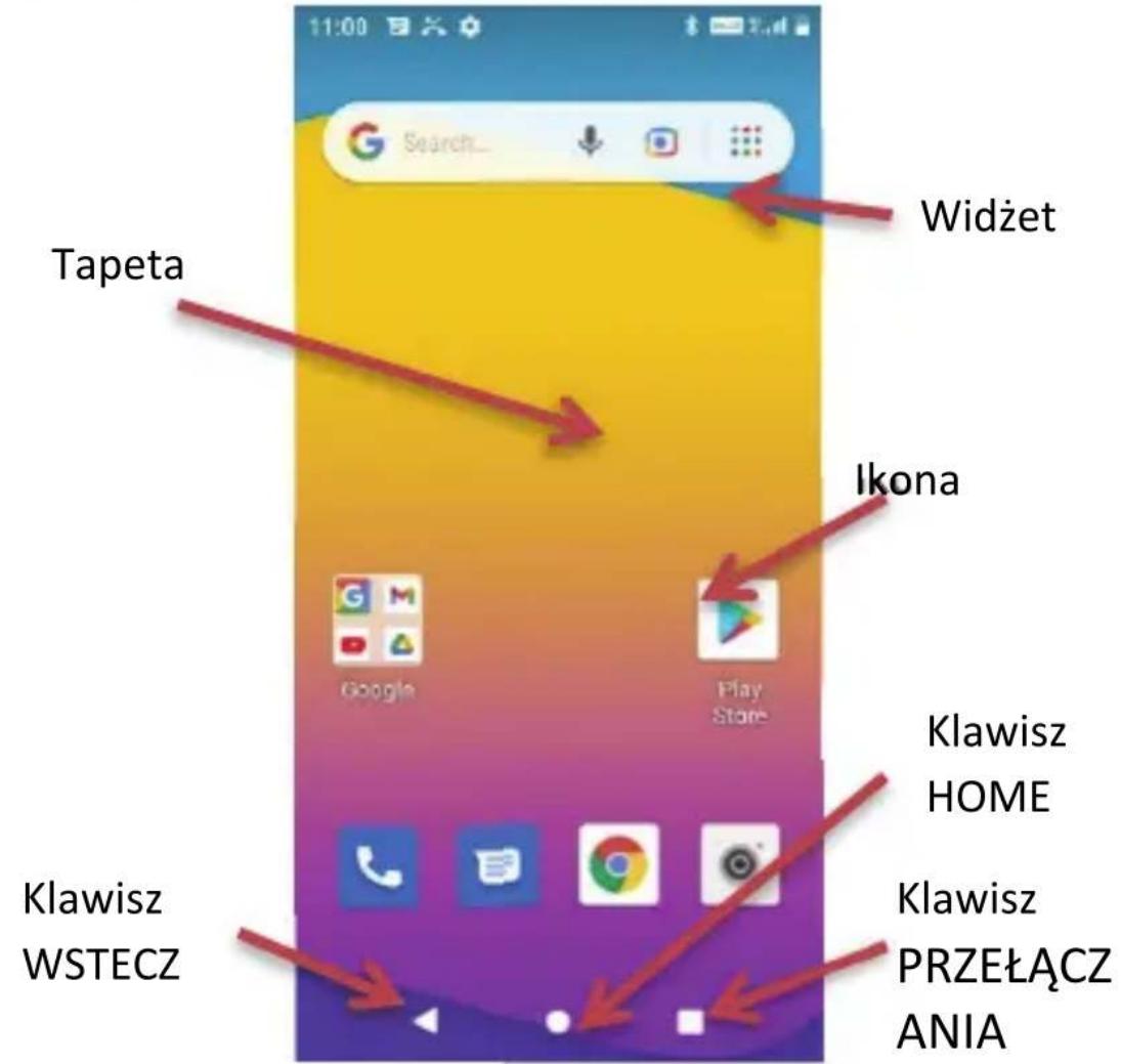 11:00 Search... Tapeta Widżet Ikona Google Play Store Klawisz HOME Klawisz PRZEŁĄCZ ANIA Klawisz WSTECZ
