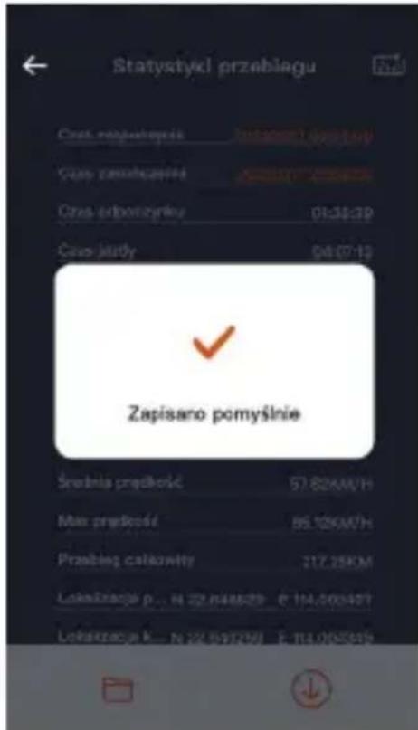 Statystyki przebiągu Case realizacji: Instytut 1.000-200 Case zasilanciata: 36411-2009 Case zborzynku: 01:30:29 Case judy: 04:07:13 Zapisano pomyśnie Średnia prędkość 57.82KM/H Mie prędkość 86.12KM/H Przebieg całazwity 217.25KM Lokarczone p... N 22.948529 F 114.000407 Lokarczone k... N 22.947291 F 114.000349