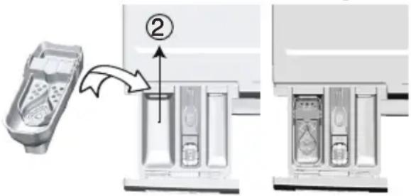 GRUNDIG GWN 48440 C - Stosowanie detergentów w płynie Jeśli wyrób zawiera kubek do detergentu w płynie: - 1