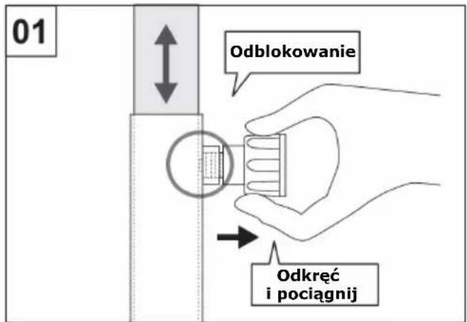 01 Odblokowanie Odkręć i pociągnij