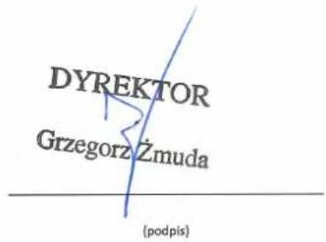 DYREKTOR Grzegorz Żmuda (podpis)