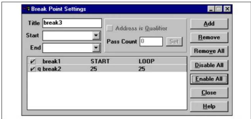 Microchip PIC12CR509A - Break Point Settings - 1