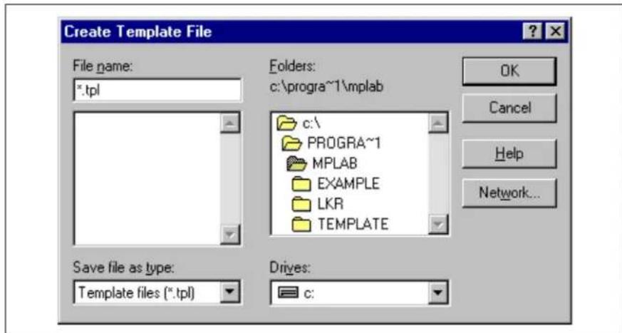 Microchip PIC12CR509A - Create Template File - 1