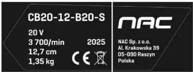 NAC CB20-12-B20-S - Inne oznaczenia na maszynie - 1