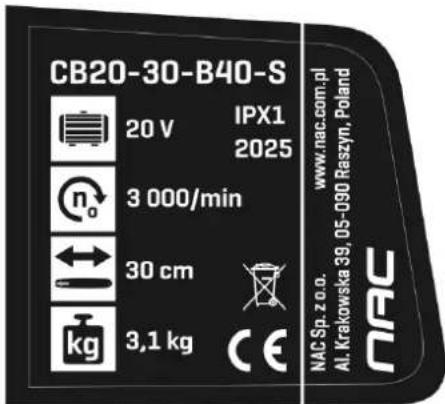 NAC CB20-30-B40-S - Inne oznaczenia na maszynie - 1