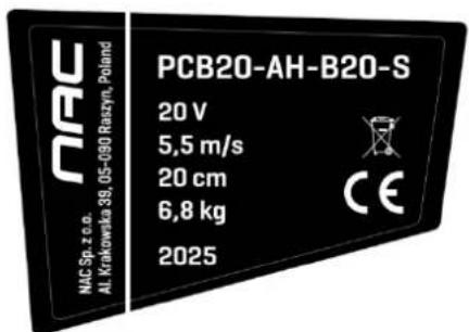 NAC PCB20-AH-B20-S - Inne oznaczenia na maszynie - 1