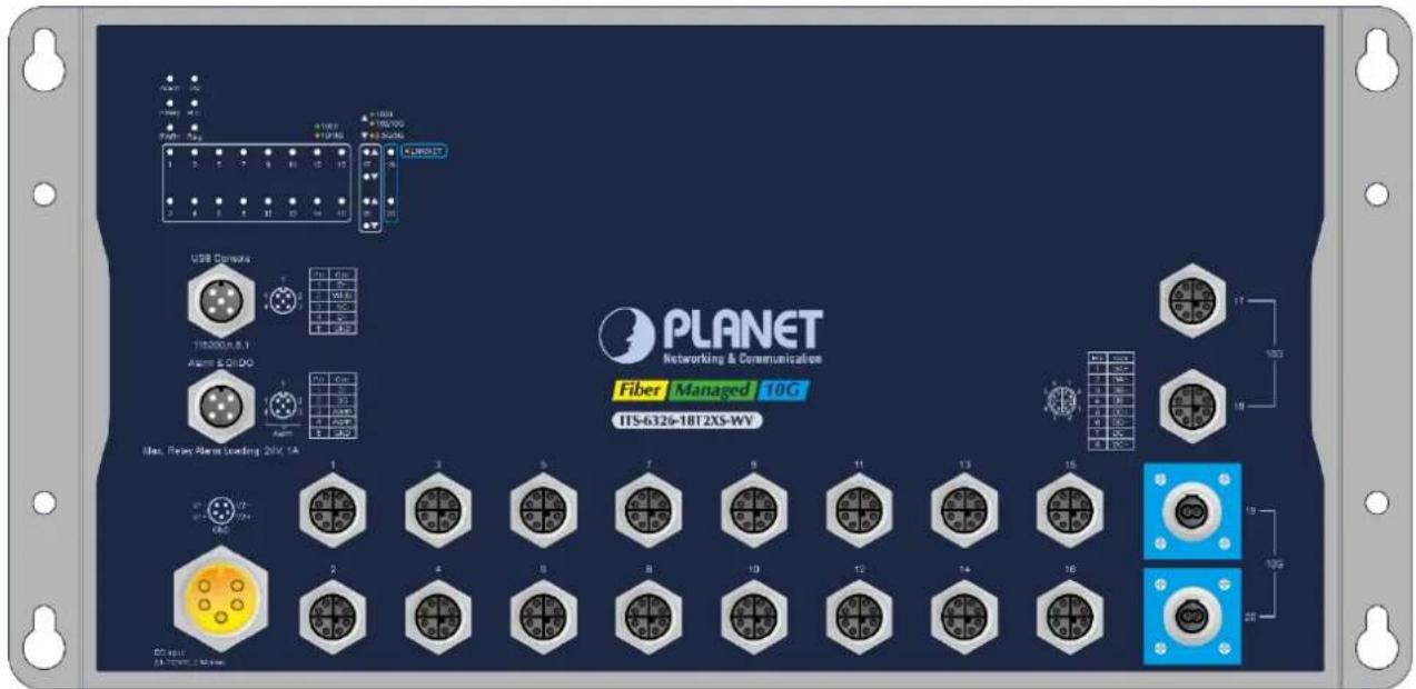 PLANET Networking & Communication Fiber Managed 10G ITS-6326-18T2XS-WV USB Connection 115.2000/8.1 Alarms & QI/OQ 1 2 3 4 5 6 7 8 9 10 11 12 13 14 15 16 17 18 19 20 DC spot 2A-70000.2 M drive